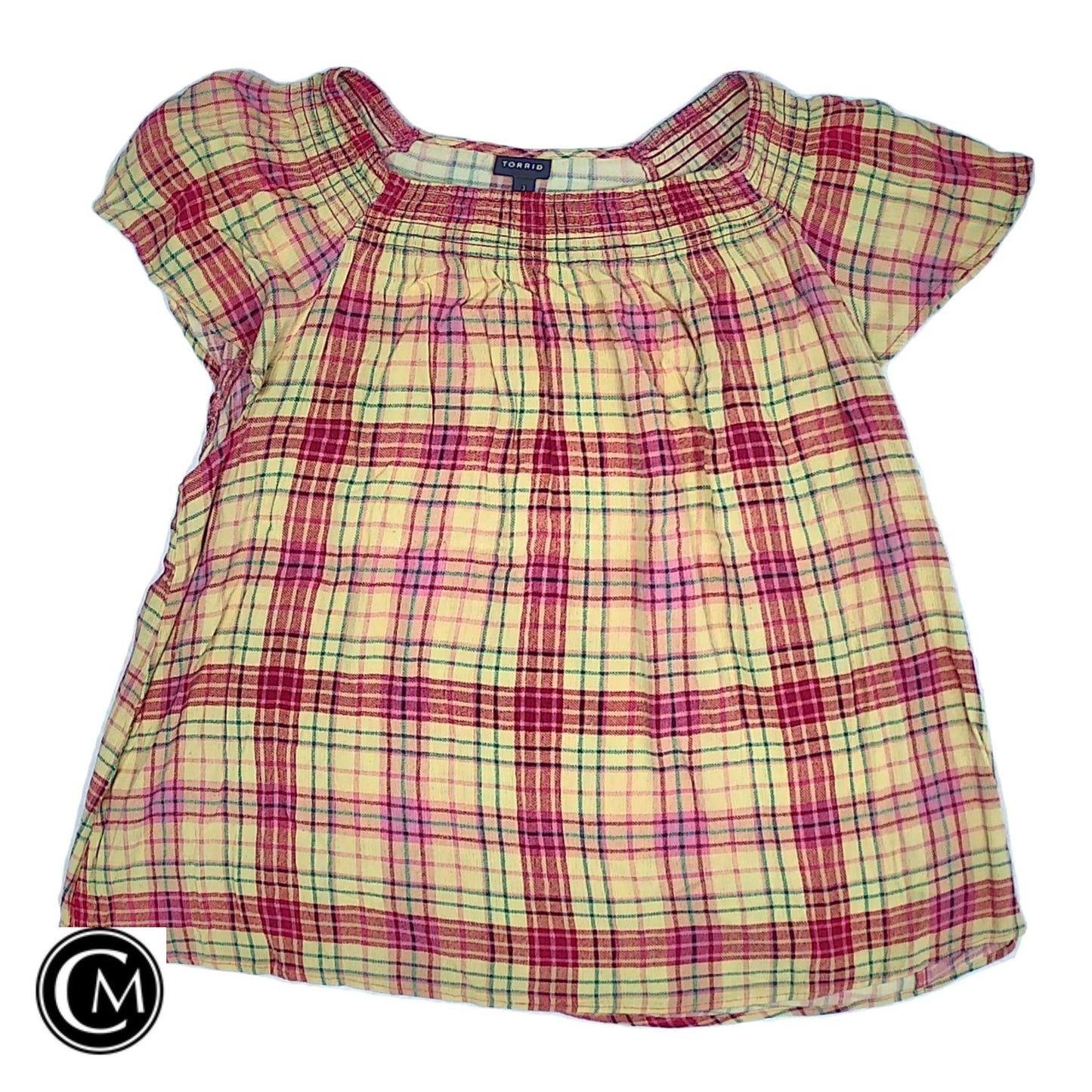 Top Ss By Torrid In Pink & Yellow, Size: 3x image 1