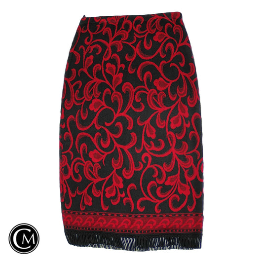 Skirt Midi By Nina Leonard In Black & Red, Size: S