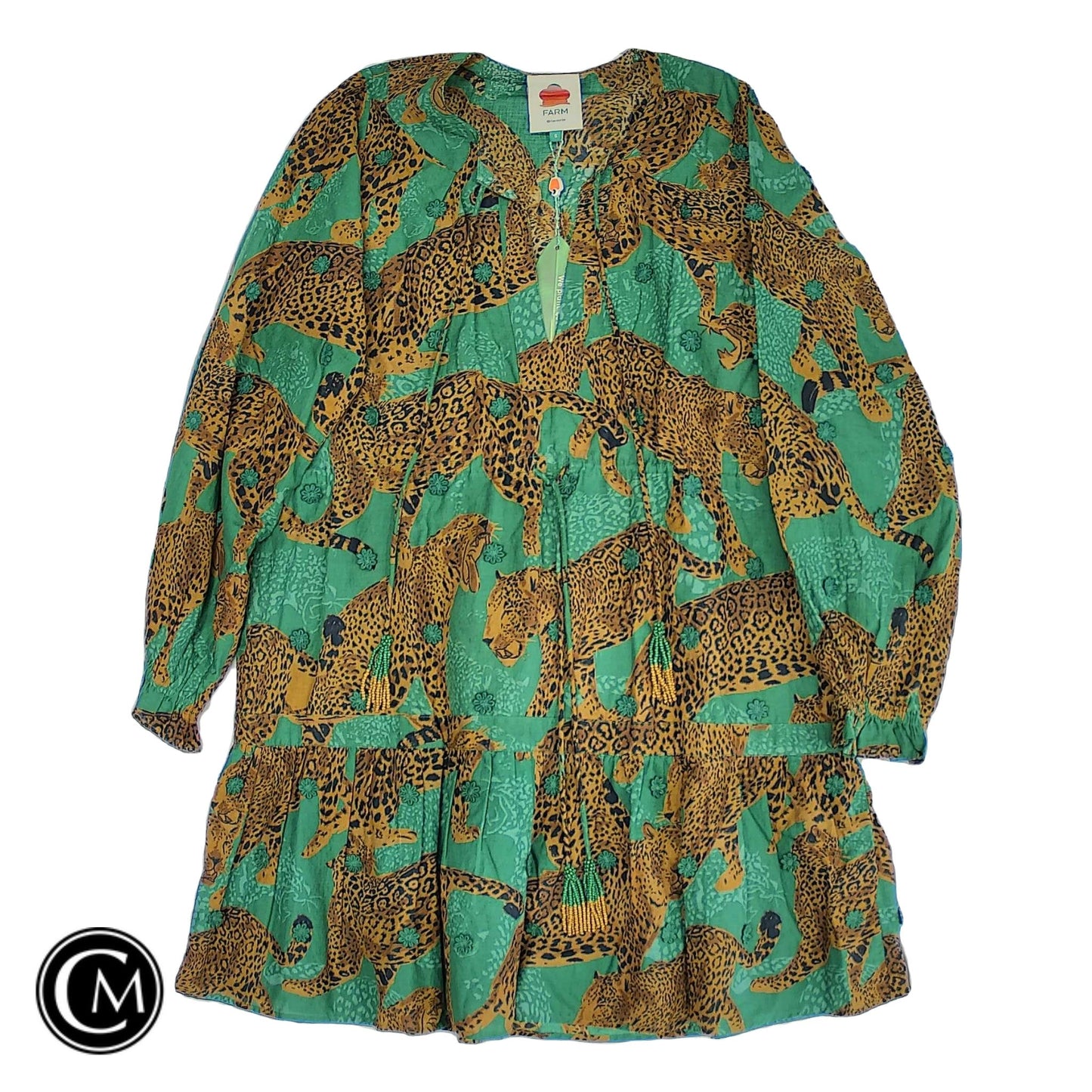 Dress Casual Short By Farm Rio In Brown & Green, Size: S