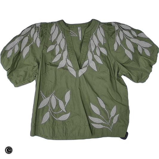 Top Ss By Anthropologie In Green & White, Size: Xl