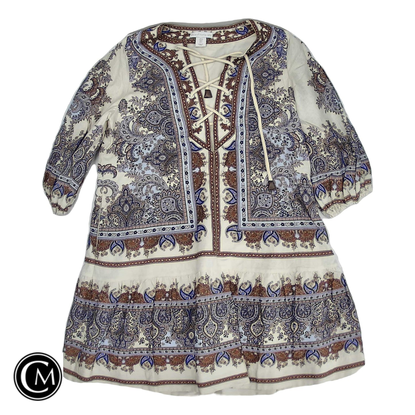 Dress Casual Short By House Of Harlow In Brown & Cream, Size: S