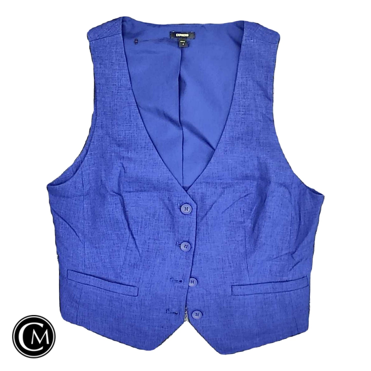 Vest Other By Express In Blue, Size: S