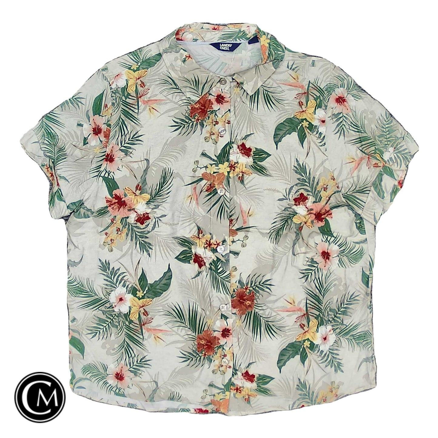 Top Ss By Lands End In Beige, Size: L