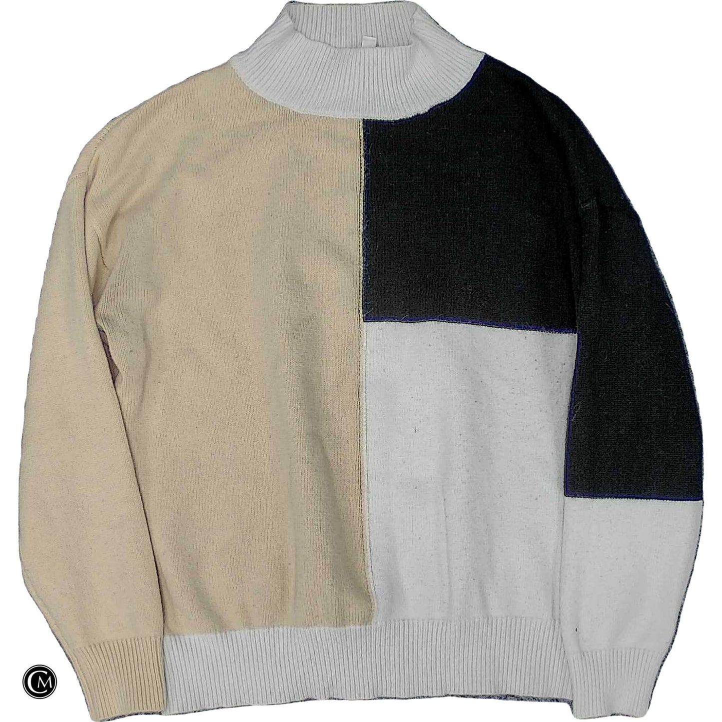 Sweater By Vestique In Black & Tan, Size: L