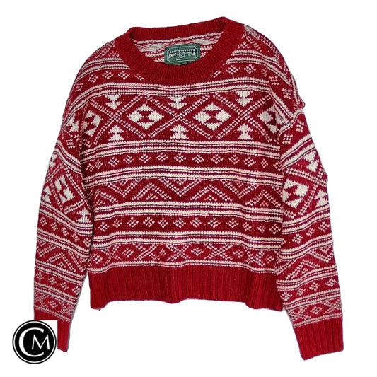 Sweater By American Eagle In Red & White, Size: Xs