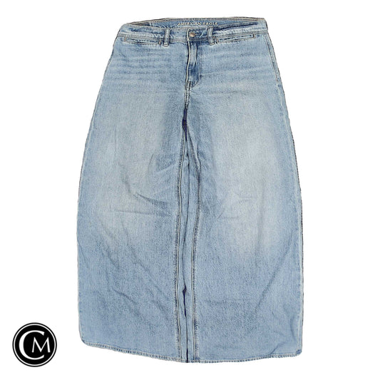 Jeans Wide Leg By American Eagle In Blue Denim, Size: 6