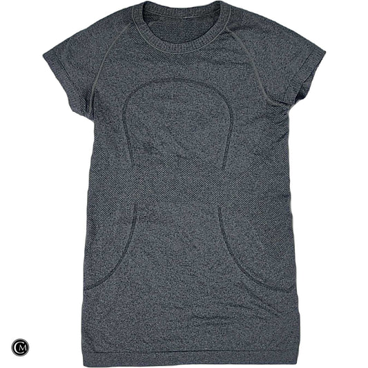Athletic Top Ss By Lululemon In Grey, Size: S