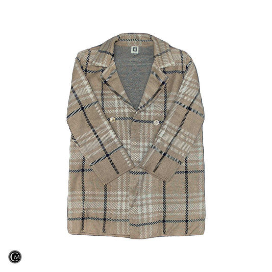 Sweater Cardigan By Anne Klein In Black & Brown, Size: L