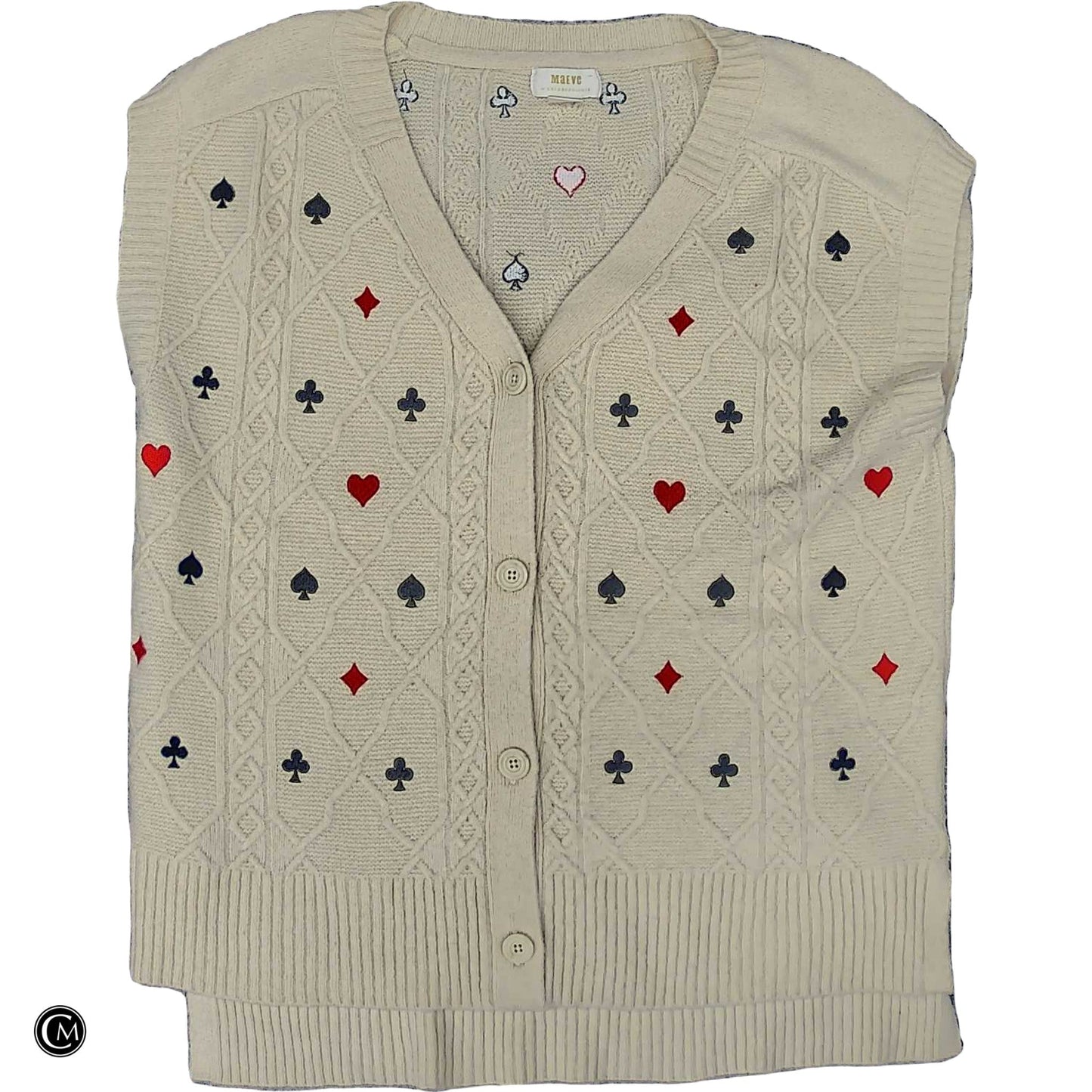 Vest Sweater By Maeve In Cream, Size: S
