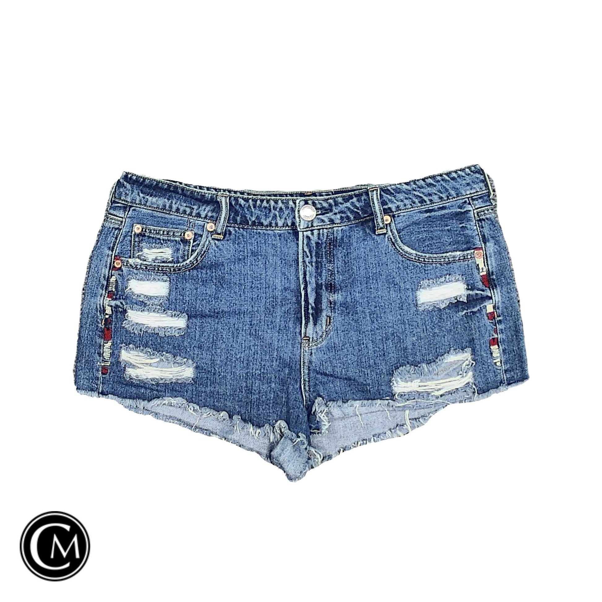 Shorts By American Eagle In Blue Denim, Size: 16 image 1
