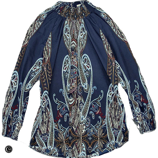 Blouse Ls By Chicos In Blue, Size: M image 1