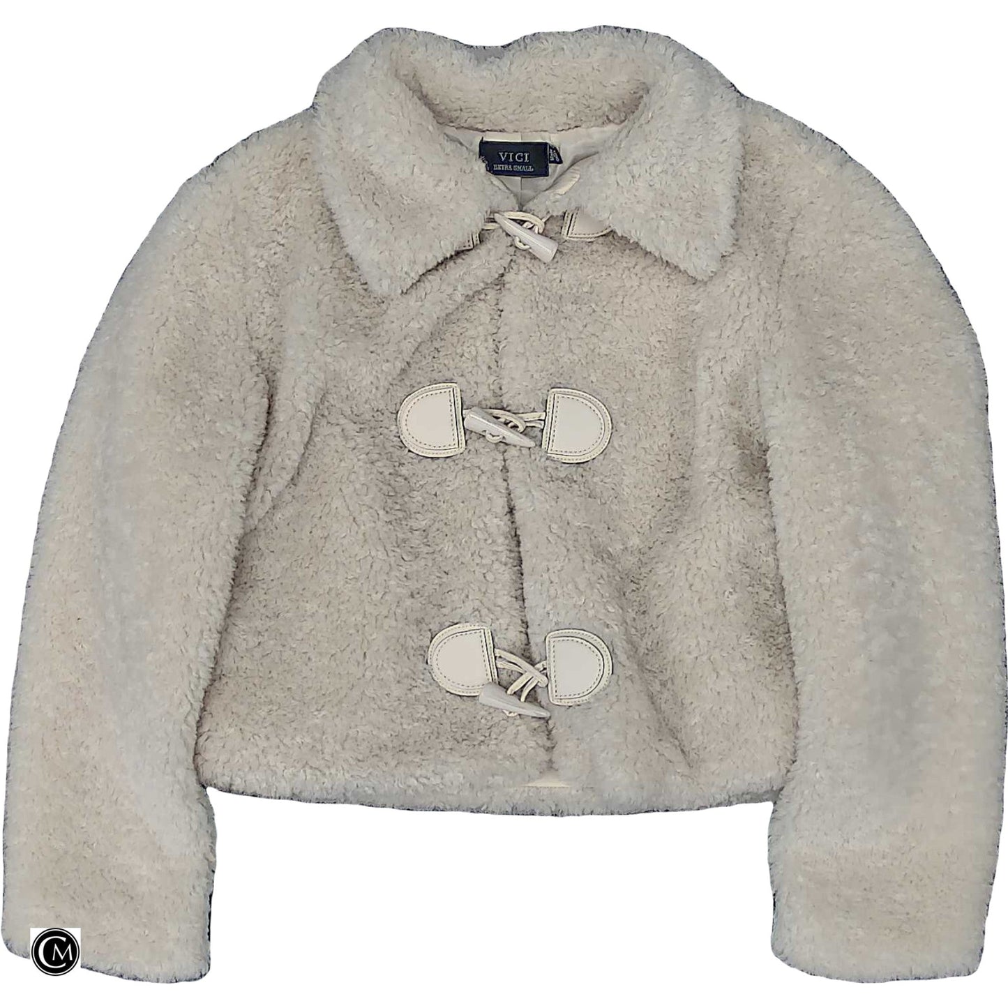Coat Faux Fur & Sherpa By Vici In Cream, Size: Xs