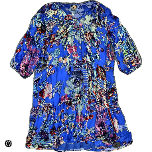 Dress Designer By Johnny Was In Blue, Size: L