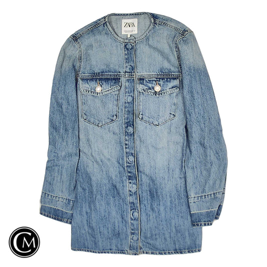 Jacket Denim By Zara In Blue Denim, Size: Xs