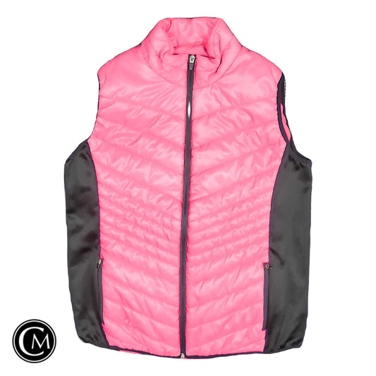 Vest Puffer & Quilted By Xersion In Black & Pink, Size: M