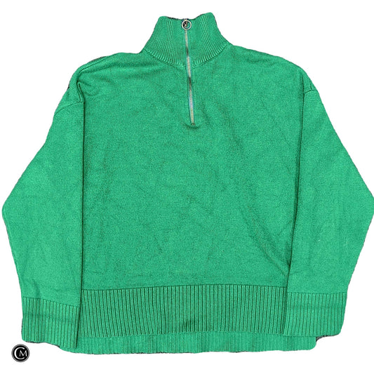 Sweatshirt Collar By Zara In Green, Size: M