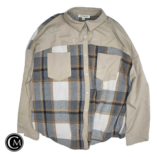Jacket Shirt By Clothes Mentor In Plaid Pattern, Size: Xl