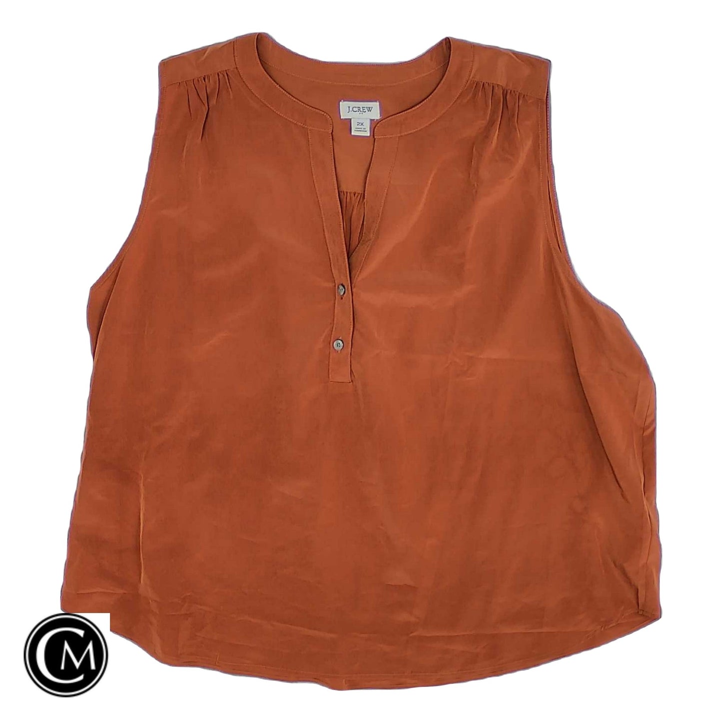 Top Sleeveless By J. Crew In Orange, Size: 2x image 1