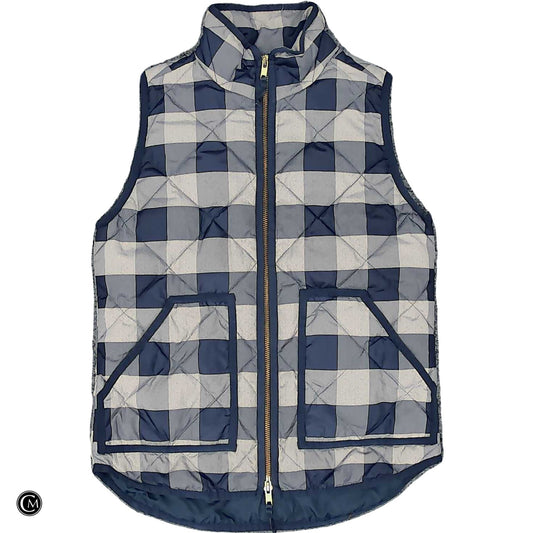 Vest Puffer & Quilted By J. Crew In Blue & Grey, Size: Xxs