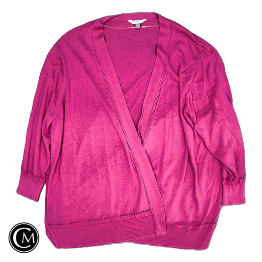 Cardigan By Terra & Sky In Pink & Purple, Size: 4x