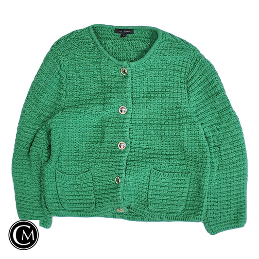 Sweater Cardigan By Ann Taylor In Green, Size: Xlp