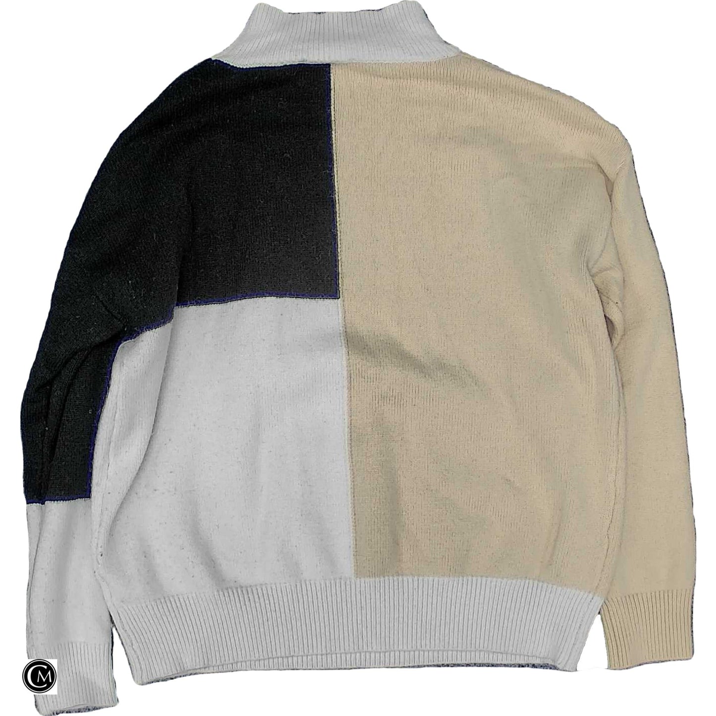 Sweater By Vestique In Black & Tan, Size: L