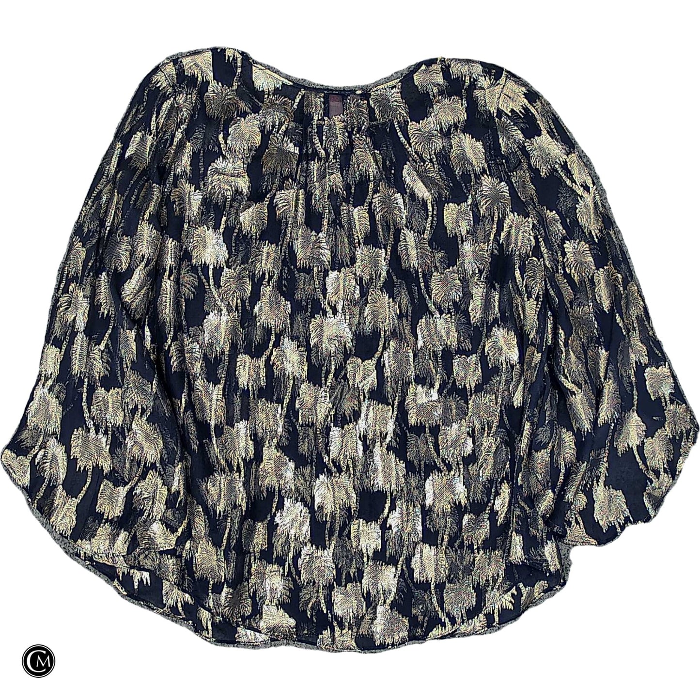 Blouse Designer By Lilly Pulitzer In Blue & Gold, Size: S