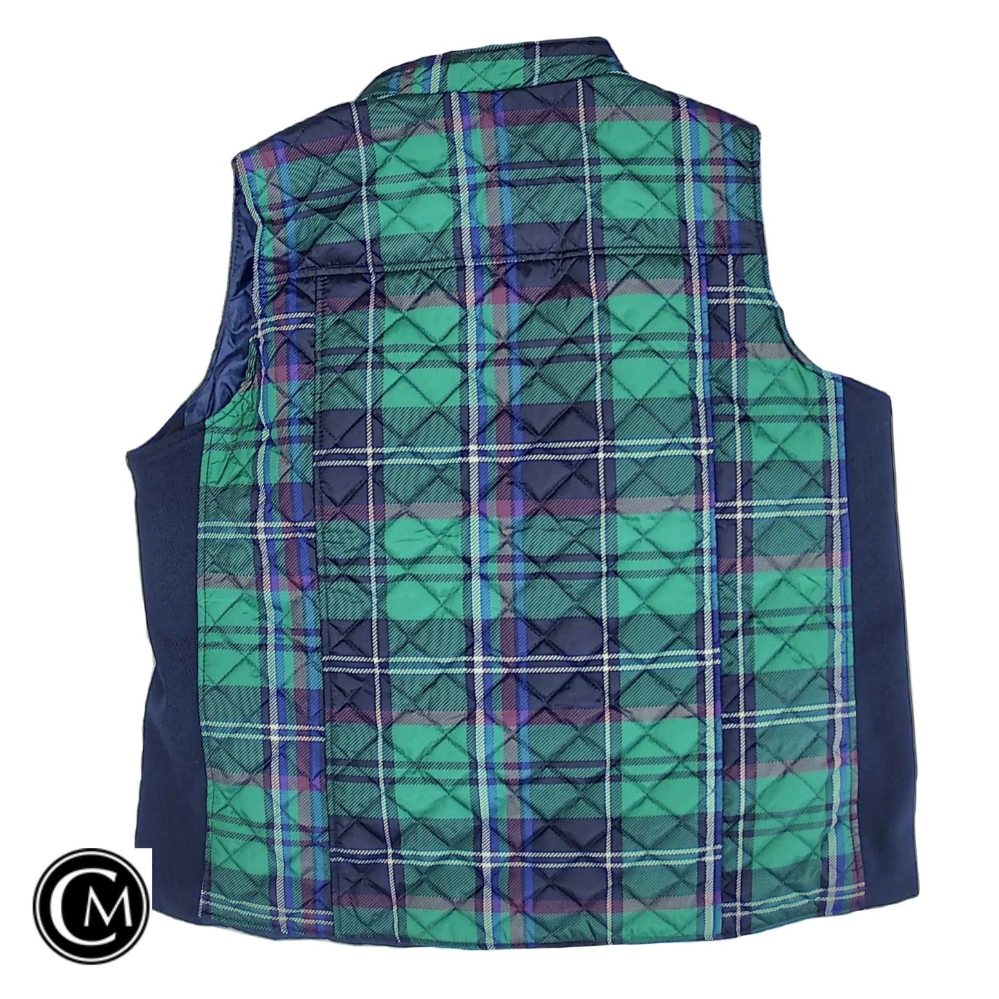 Vest Puffer & Quilted By Kim Rogers In Blue & Green, Size: Xl