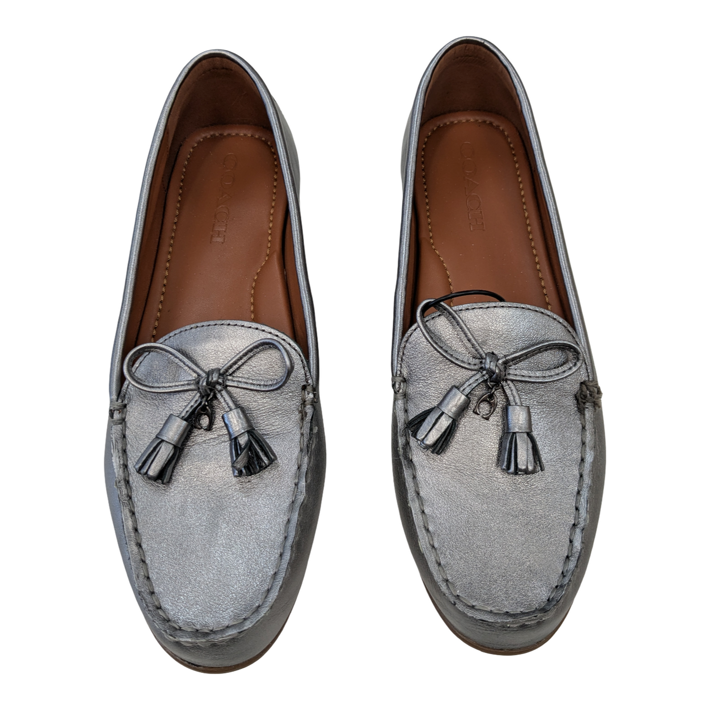 Shoes Designer By Coach In Silver, Size:9