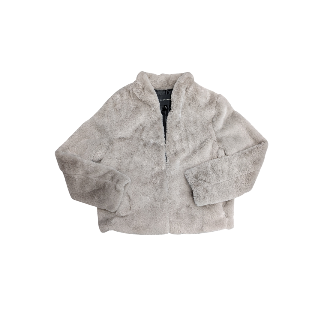 Coat Faux Fur & Sherpa By Banana Republic In Taupe, Size:Xs