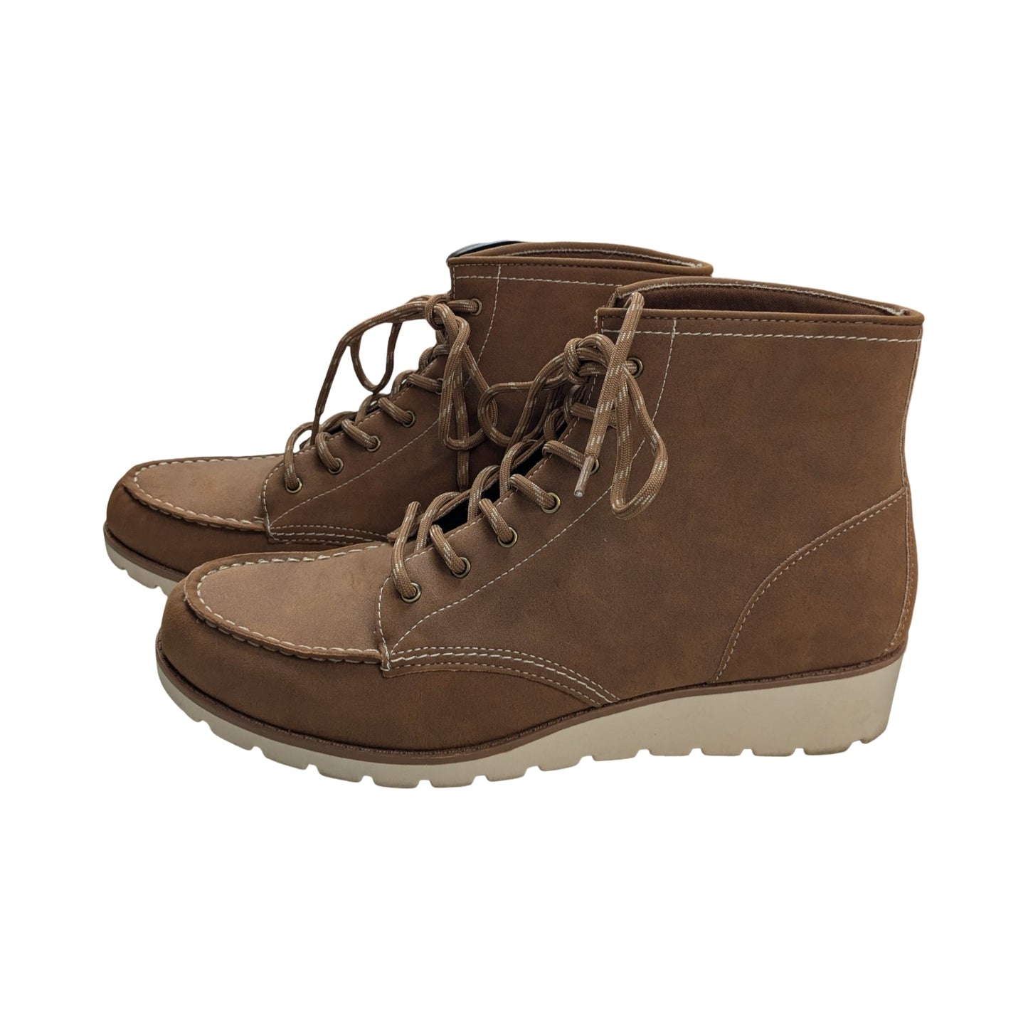 Boots Ankle Flats By St Johns Bay In Brown, Size:11