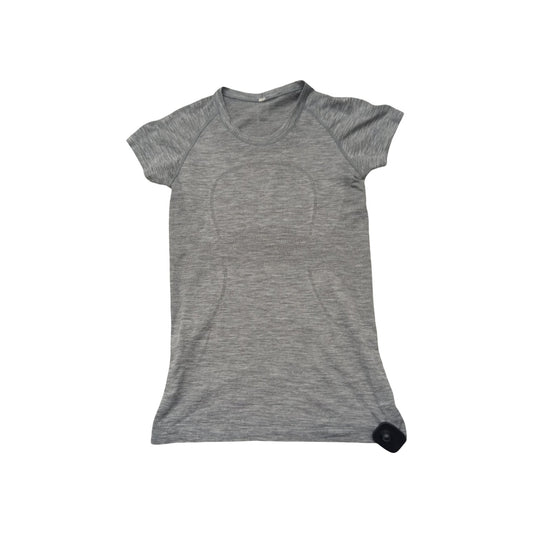 Athletic Top Ss By Lululemon In Grey, Size:8