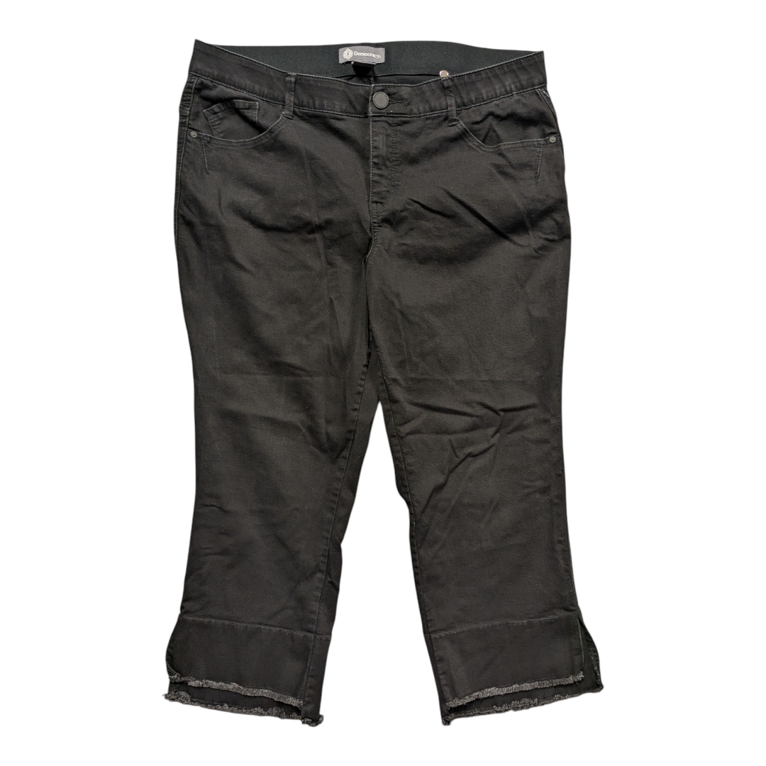 Jeans Straight By Democracy In Black Denim, Size:20