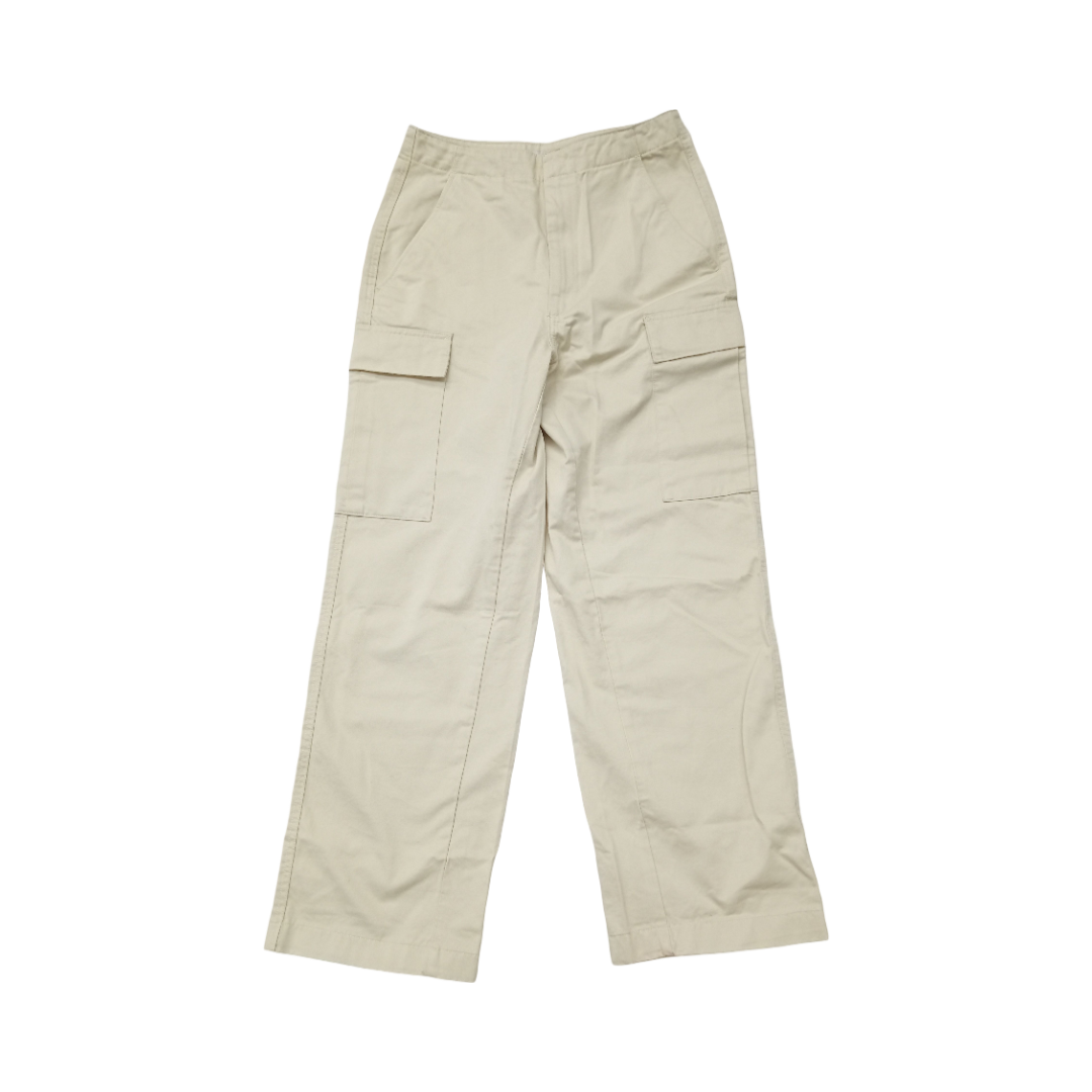 Jeans Wide Leg By Calvin Klein In Cream Denim, Size:8