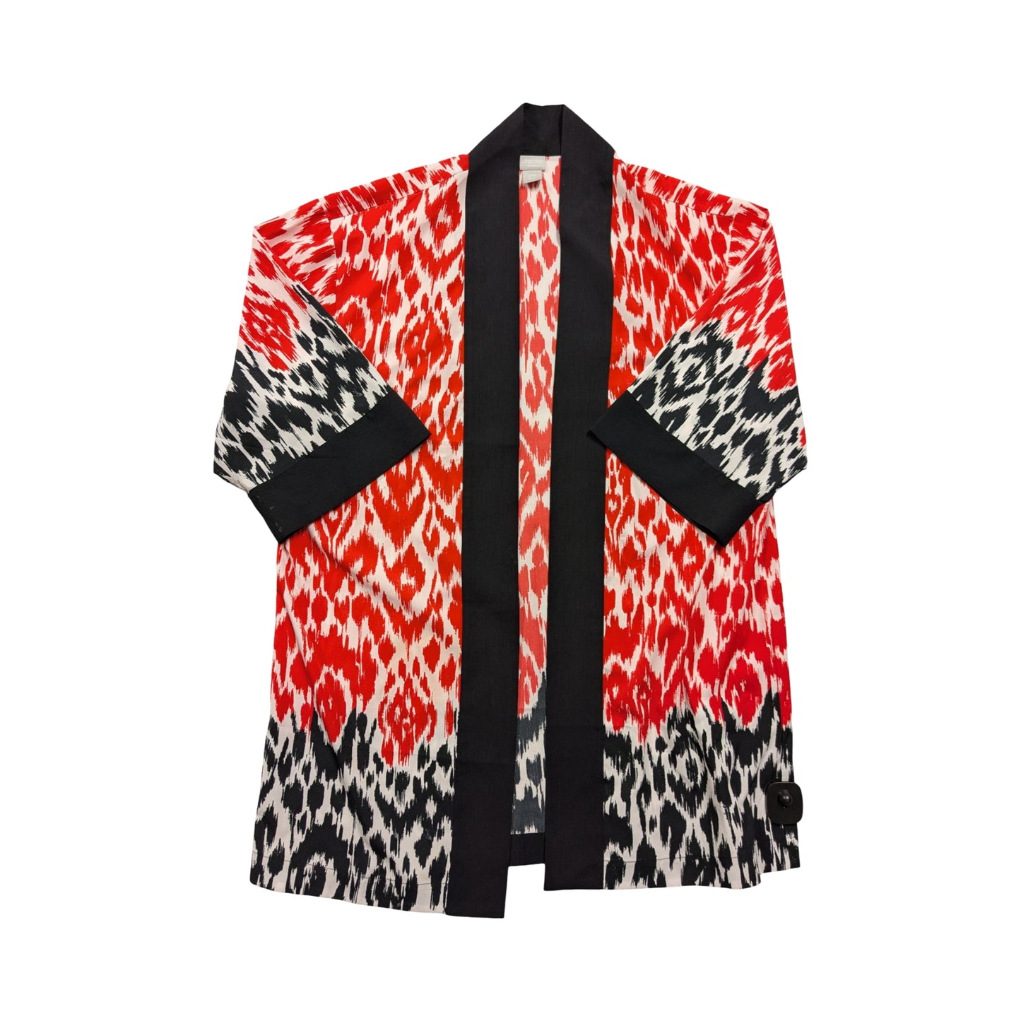 Kimono By Chicos In Red & White, Size:S