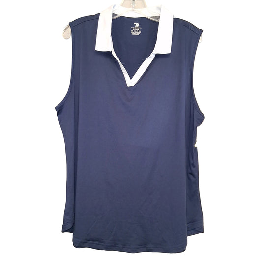 Athletic Tank Top By TRR In Blue, Size:1X