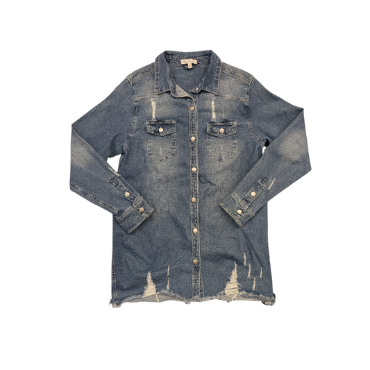 Blazer By Love Tree In Blue Denim, Size:L