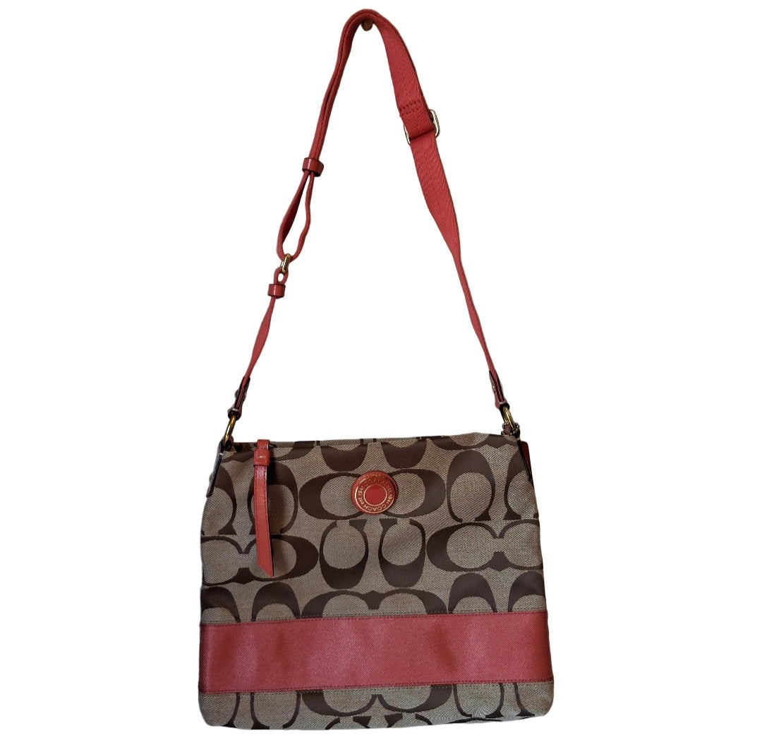 Crossbody Designer By Coach In Tan, Size:Medium