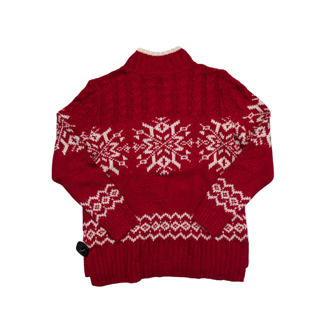 Sweater By Talbots In Red & White, Size:M