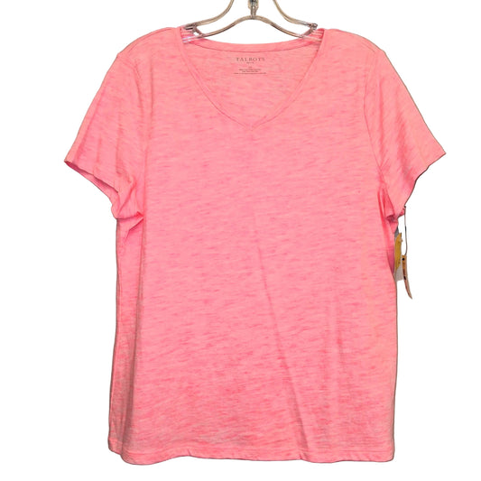 Top Ss Basic By Talbots In Pink, Size:Lp