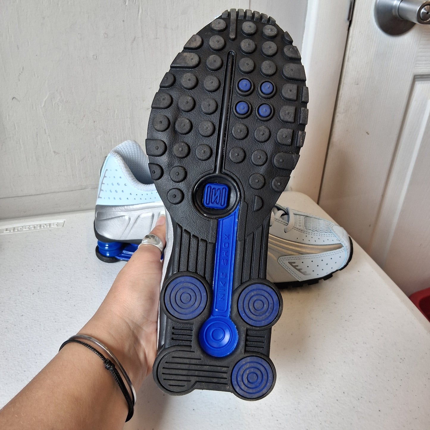 Shoes Sneakers By Nike In Blue & Silver, Size:8