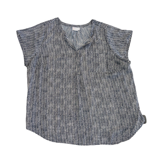 Top Ss By Liz Claiborne In Blue & White, Size:1X