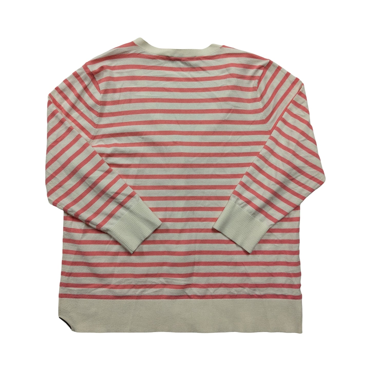 Sweater Cardigan By Loft In Striped Pattern, Size:Xl