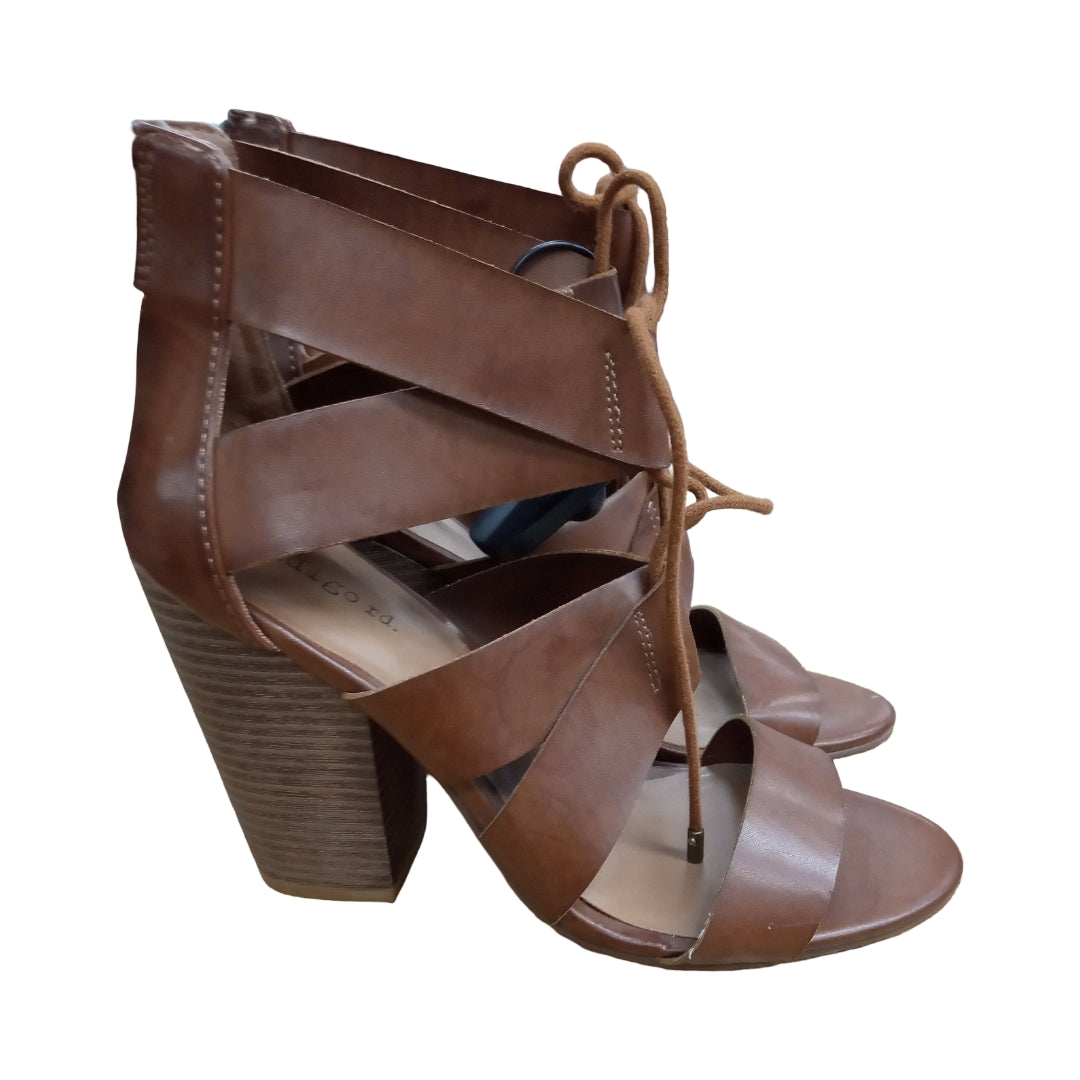 Shoes Heels Block By Indigo In Brown, Size:9