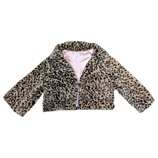Coat Faux Fur & Sherpa By Cabi In Animal Print, Size:M