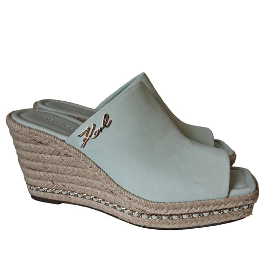 Sandals Designer By Karl Lagerfeld In Green, Size:9