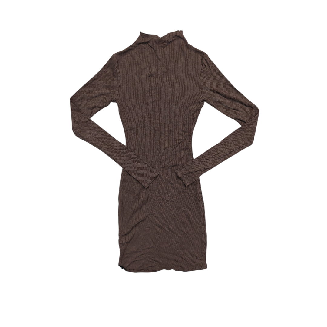 Dress Casual Midi By Nakedwardrobe In Brown, Size:S