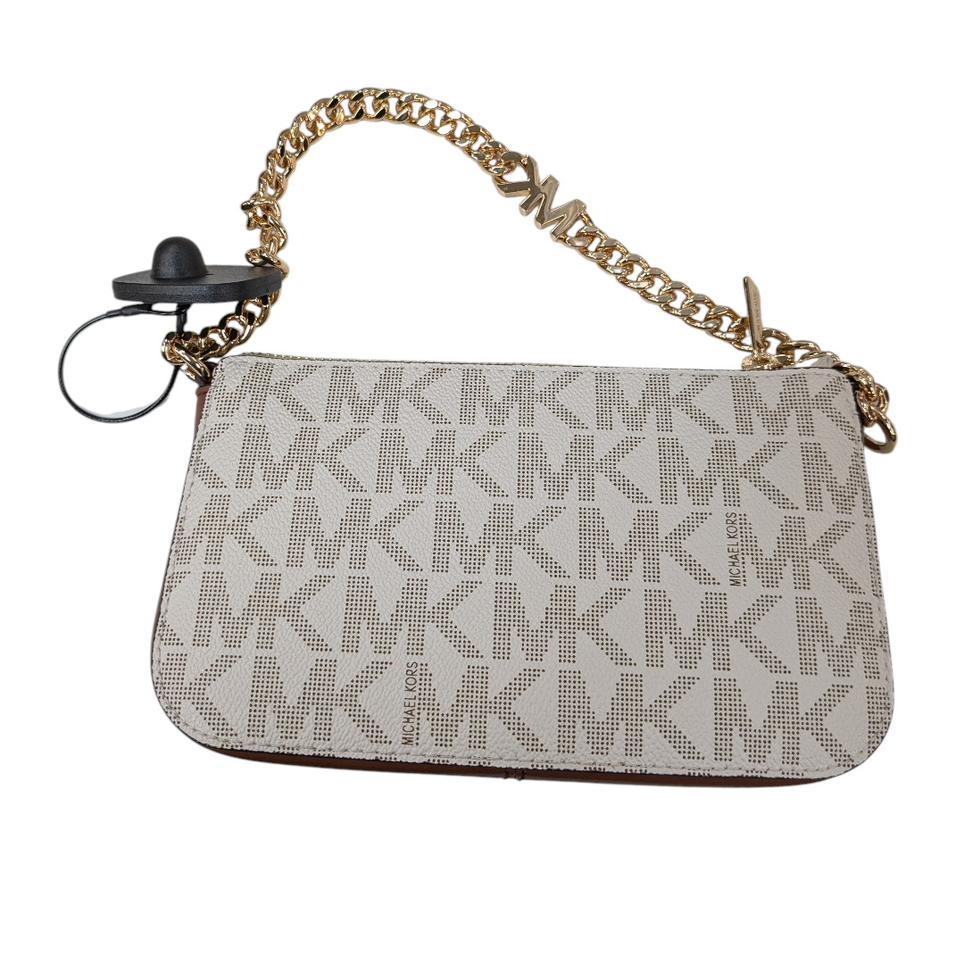 Handbag Designer By Michael Kors In Gold & White, Size:Small