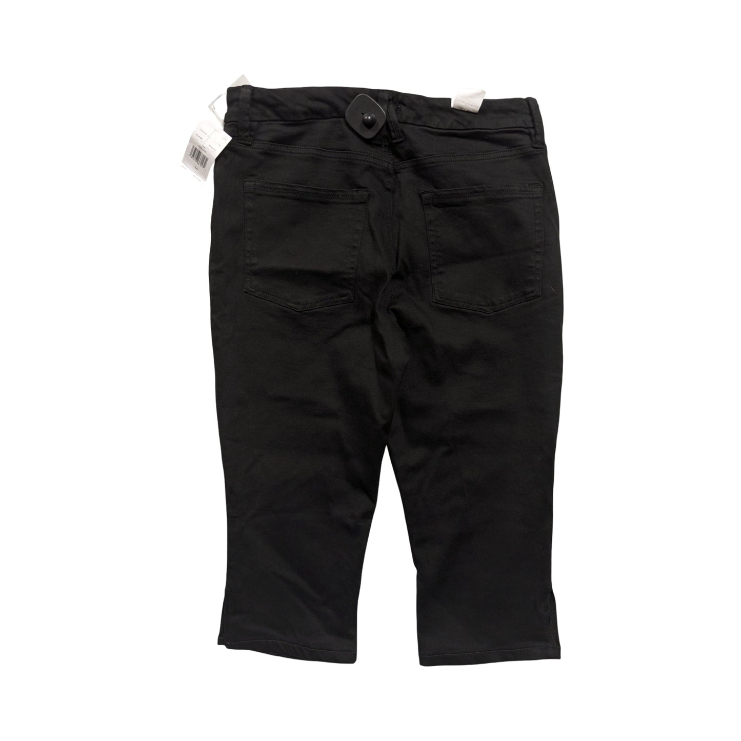 Jeans Cropped By Good American In Black Denim, Size:14