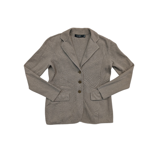Blazer By Lauren By Ralph Lauren In Taupe, Size:M